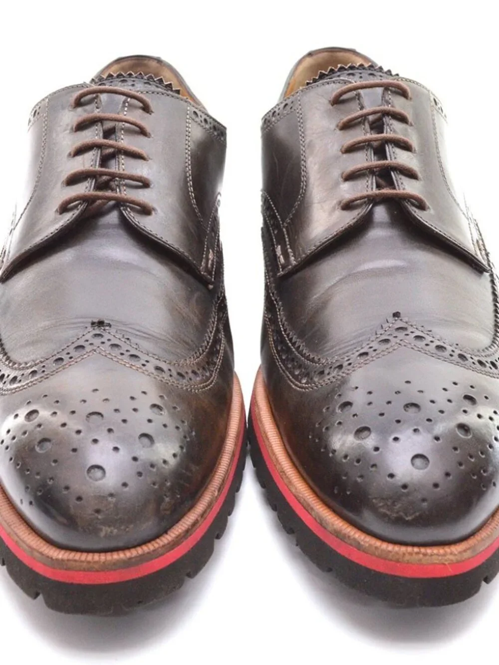 Men Scarpe Di Bianco SC533 Deco Nero Fondente Wingtip Oxfords 10 M